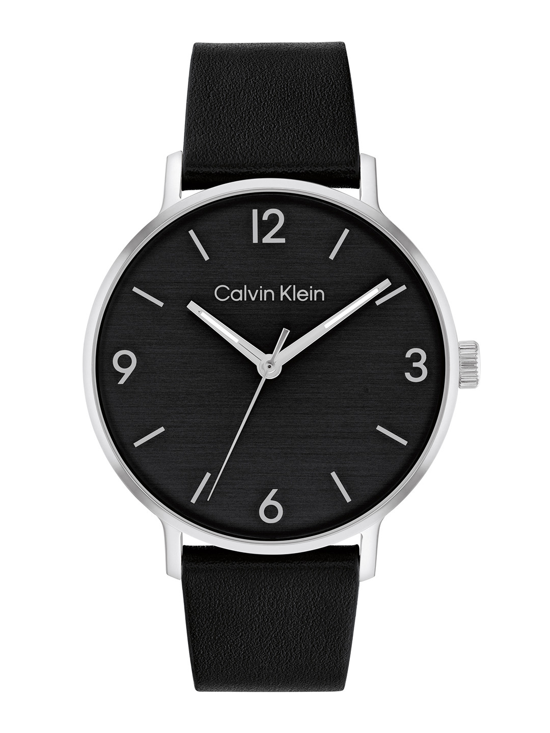 Calvin Klein Men Modern Leather Analogue Watch 25200437-Black