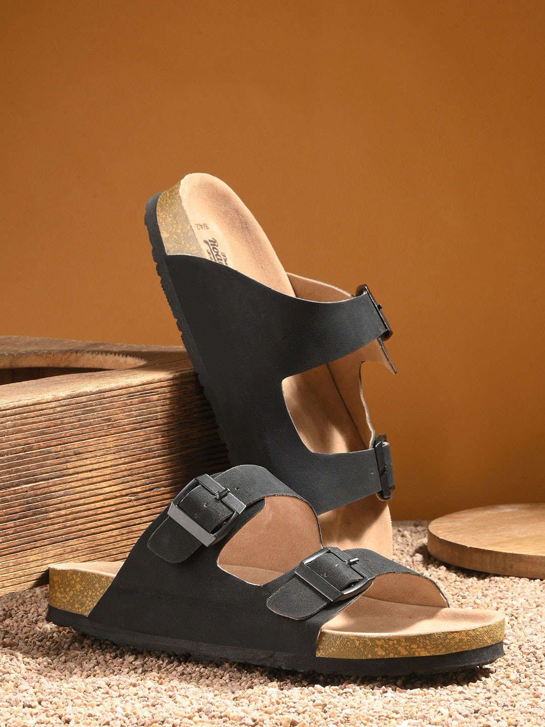 The Roadster Lifestyle Co. Men Black Slip-On Casual Sandals