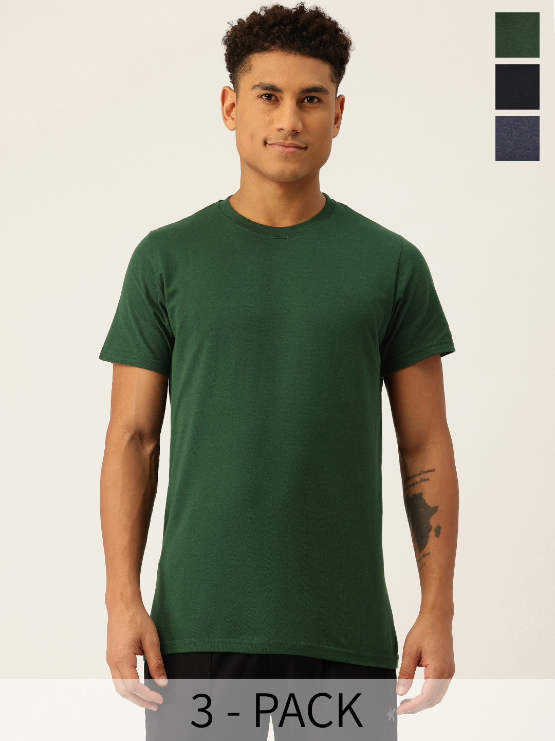 Chromozome Pack of 3 Cotton Rich Lounge T-shirts