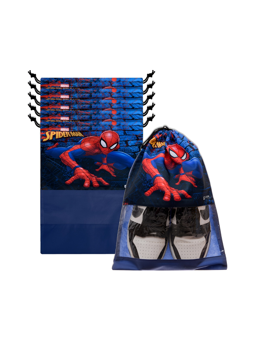 Kuber Industries Set of 6 Reusable Spiderman Shoe Organizers