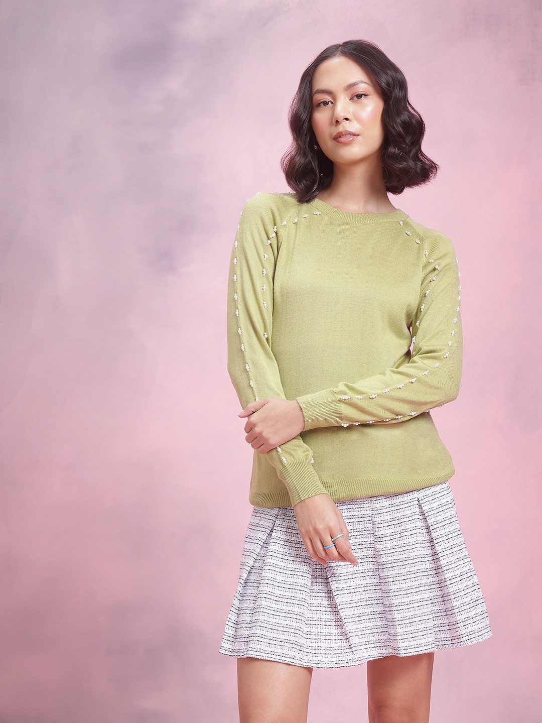 DressBerry Beads Embroidered Acrylic Pullover