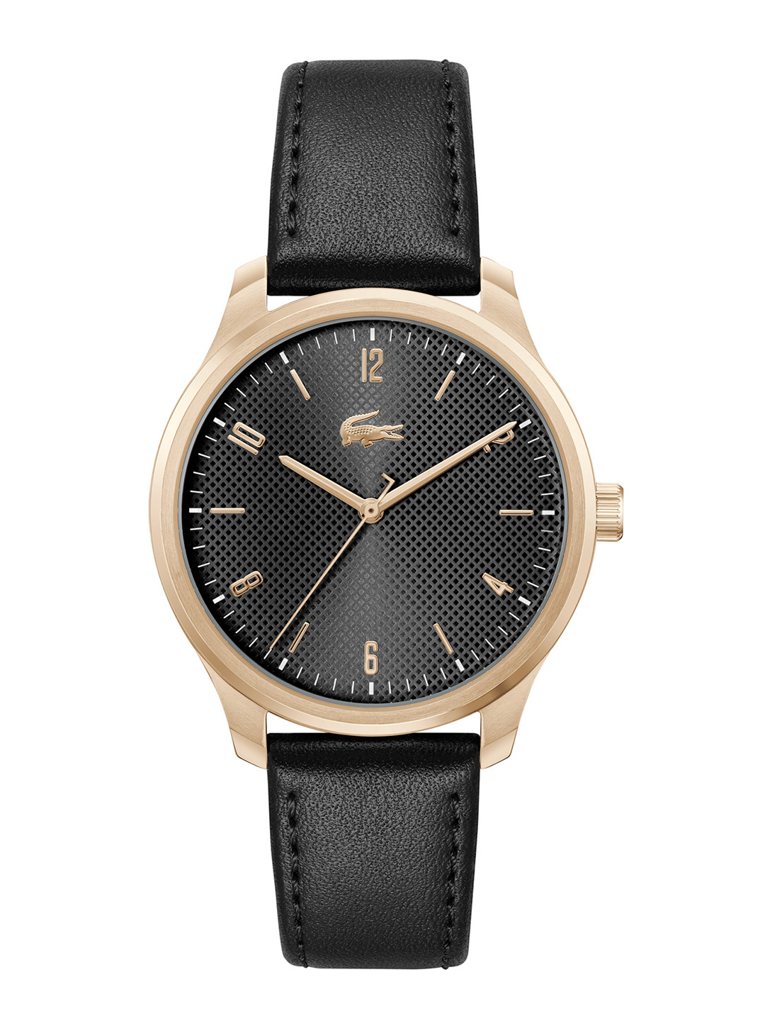 Lacoste Men Lisbon Leather Analogue Watch 2011323-Black