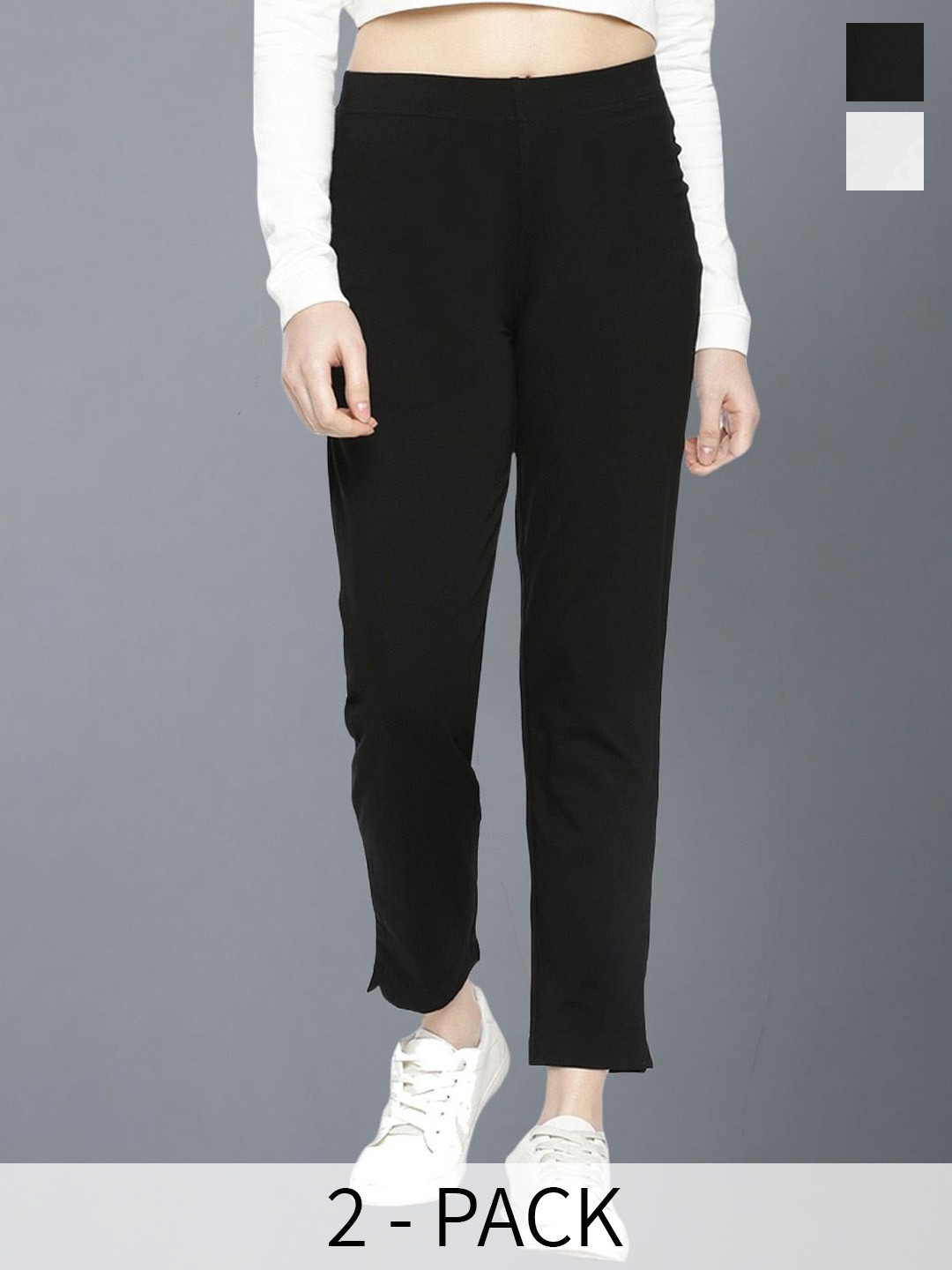 Dollar Missy Women Pack Of 2 Mid-Rise Relaxed Wrinkle Free Regular Trousers