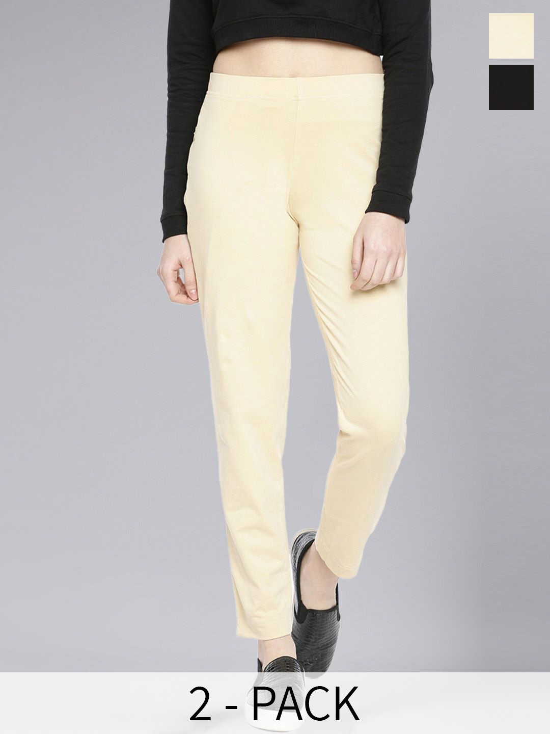 Dollar Missy Women Pack Of 2 Mid-Rise Relaxed Wrinkle Free Regular Trousers