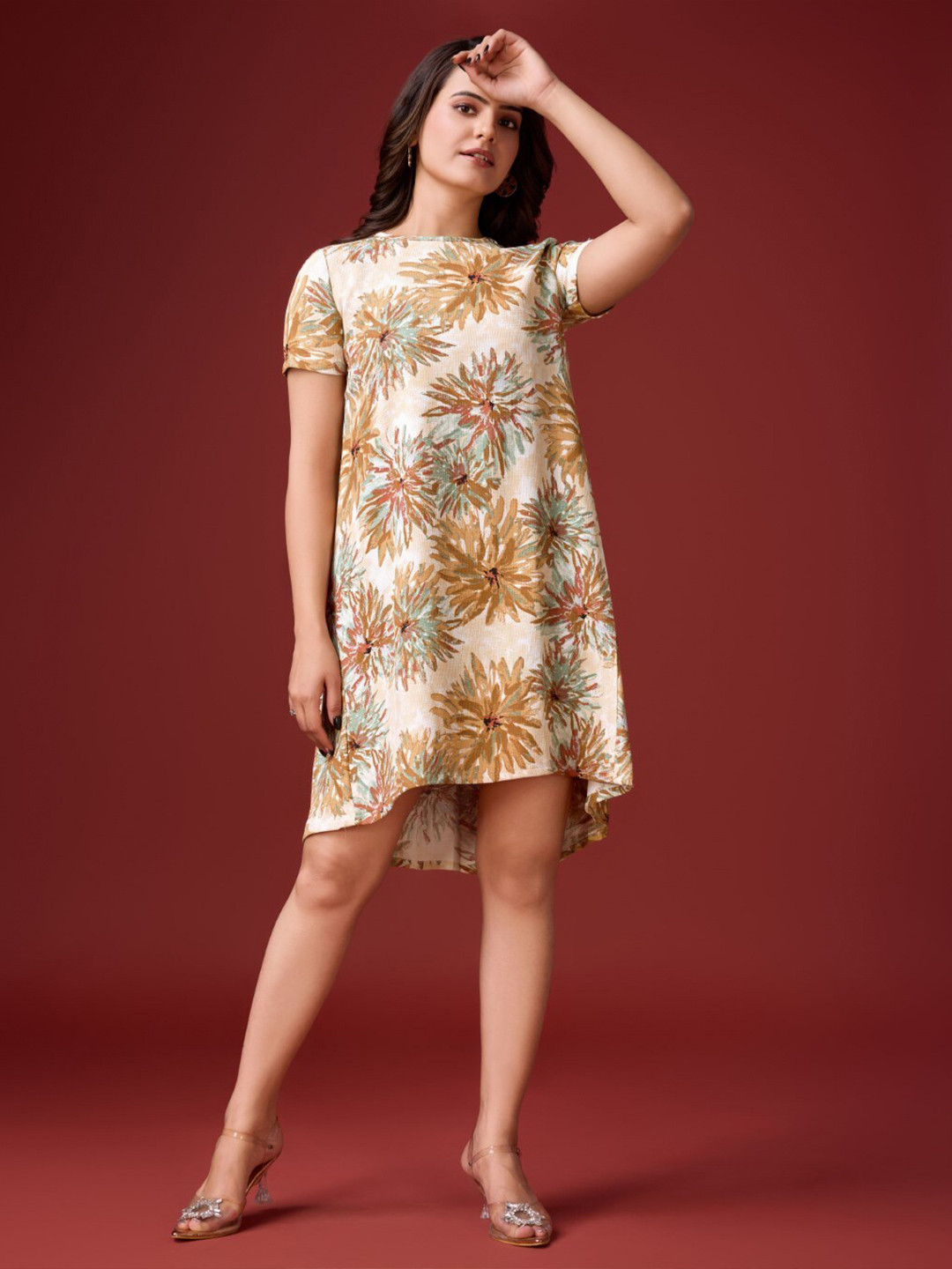 HOUSE OF MIRA Floral Printed A-Line Dress