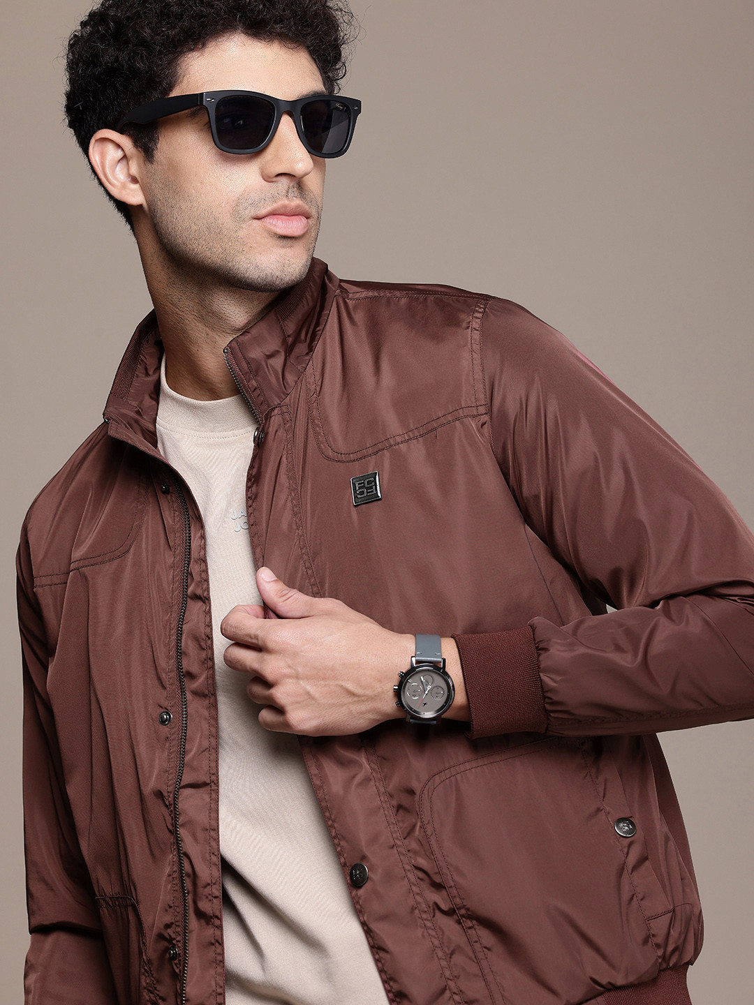 French Connection Mock Collar Bomber Jacket