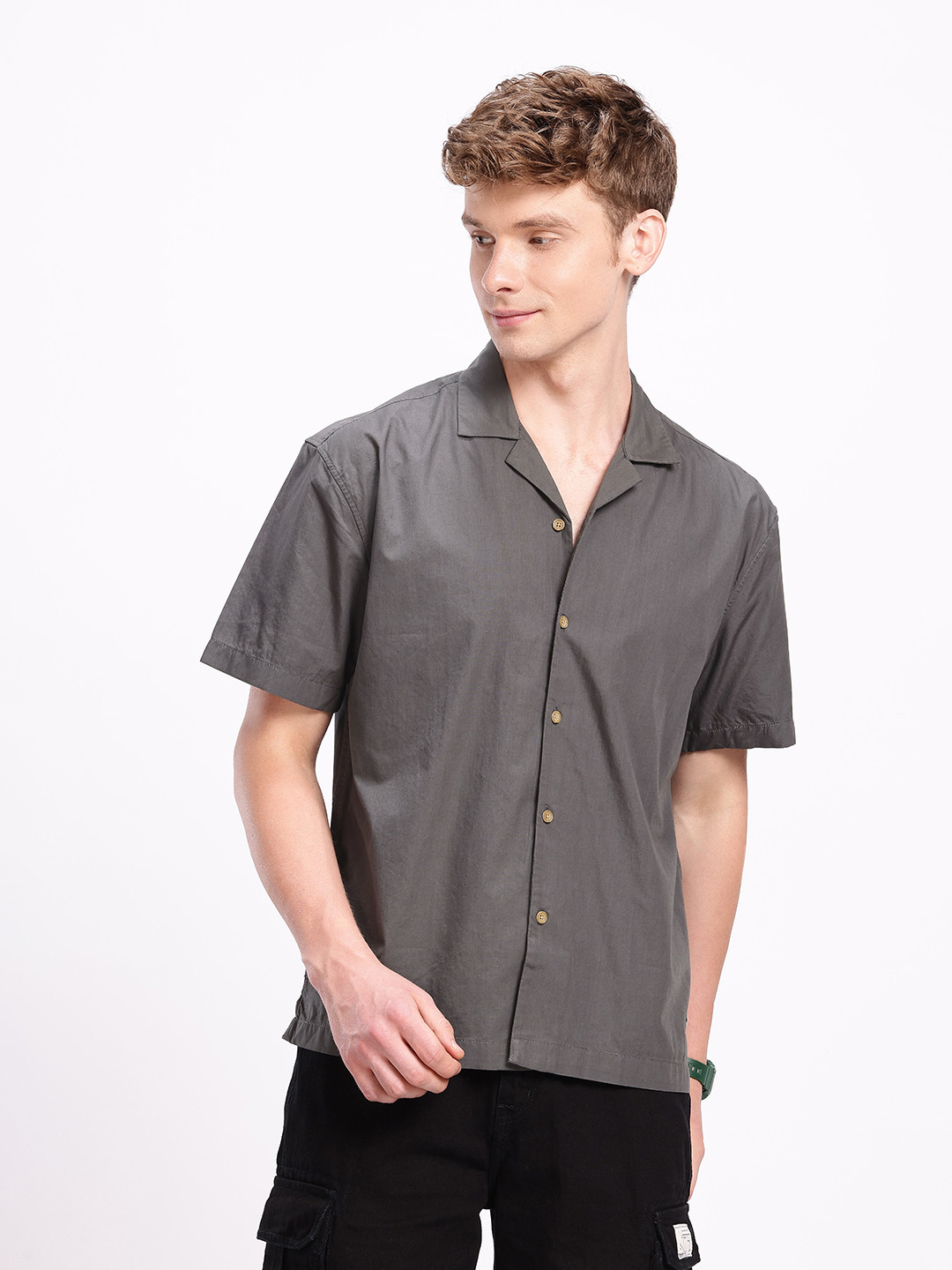 Aeropostale Pure Cotton Typography Printed Drop-Shoulder Sleeves Relaxed Fit Casual Shirt