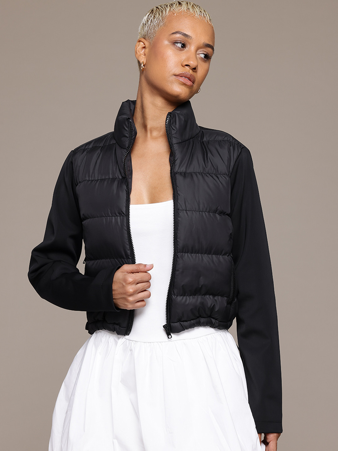 The Roadster Lifestyle Co. Crop Padded Jacket