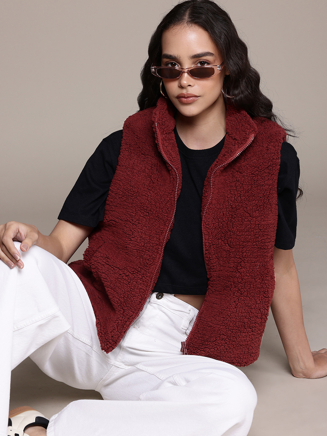 The Roadster Lifestyle Co. Open Front  Fleece Jacket