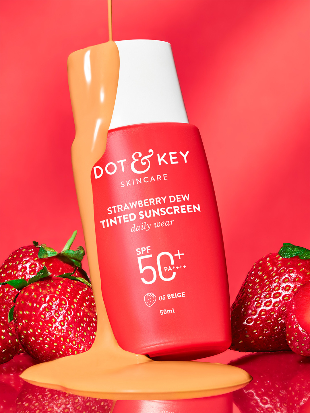 DOT & KEY Strawberry Dew Tinted Sunscreen SPF 50+ Pa++++ 50 ml - Beige 05