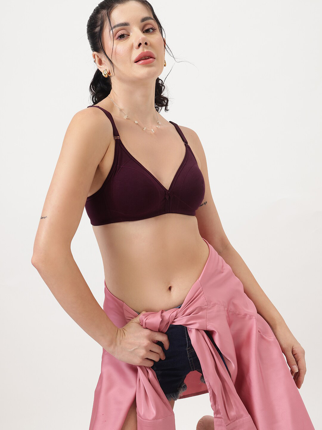 DressBerry Brown Full Coverage Non Padded Everyday Bra - All Day Comfort
