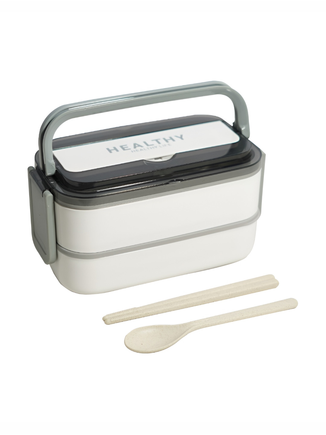 UniKart White Stainless Steel Leak-Proof Japanese Bento Lunch Box
