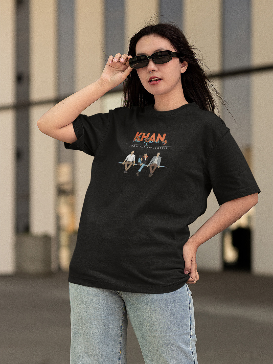 BOLLYWOO.OOO Unisex Typography Printed My Name is...... Bio Finish Oversized Cotton T-shirt