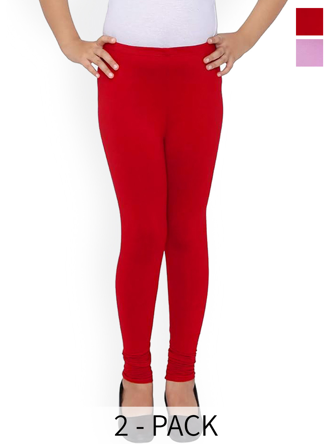 FFRENCH KLEIDER Girls Pack Of 2 Churidar Length Leggings