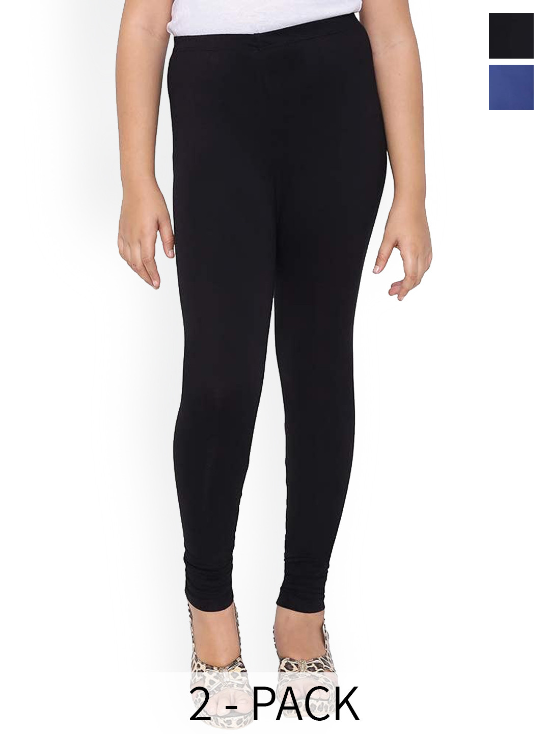 FFRENCH KLEIDER Girls Pack Of 2 Churidar Length Leggings