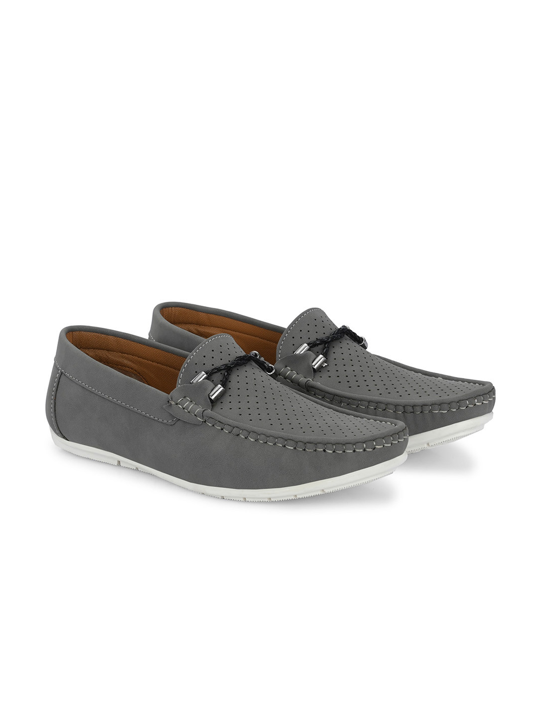 Azzaro Black Men Perforations Loafers