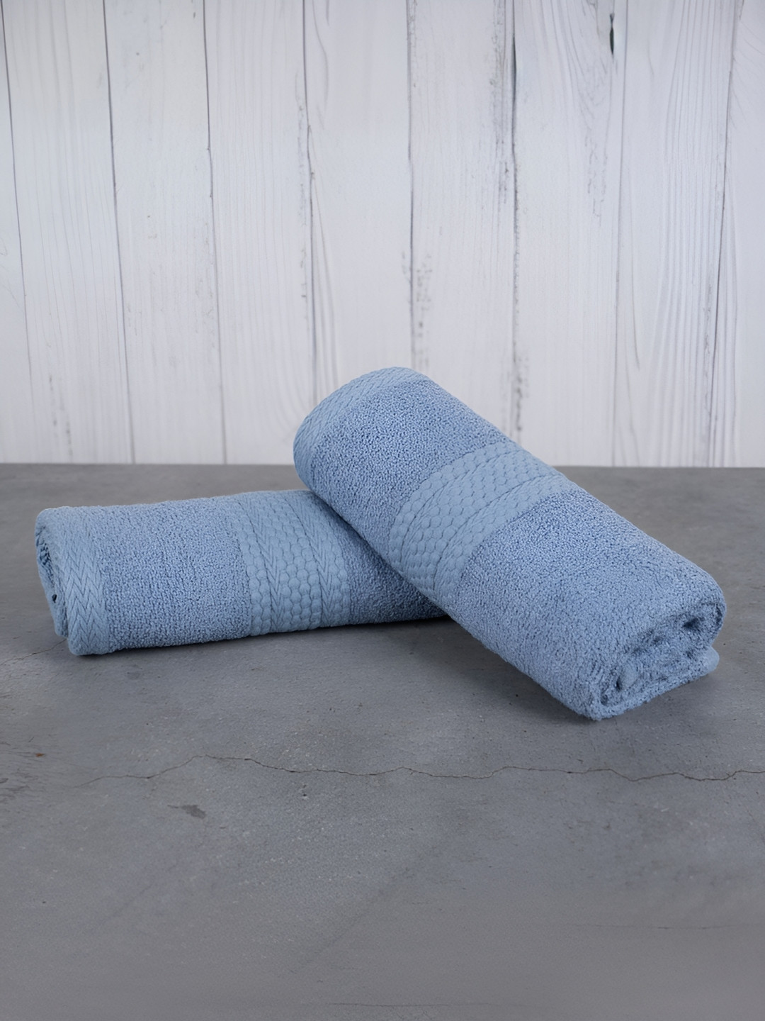 BePlush Blue 2 Pieces 450 GSM Quick Dry Hand Towels