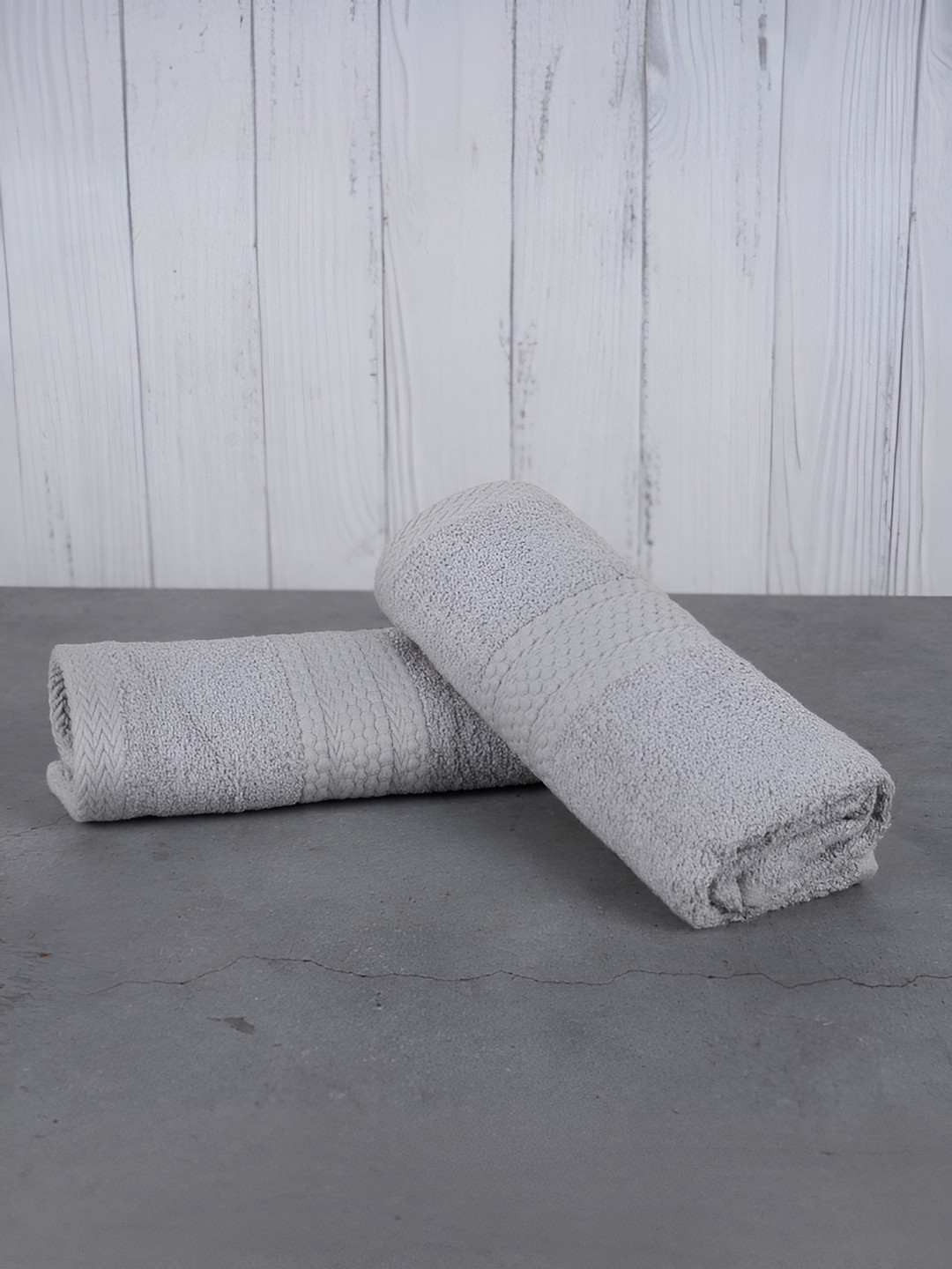 BePlush Grey 2 Pieces 450 GSM Quick Dry Hand Towels