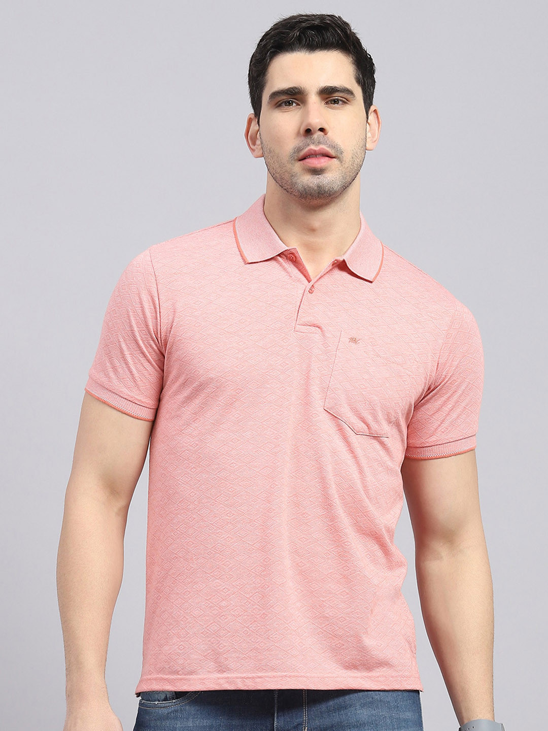 Monte Carlo Self Designed Polo Collar Cotton T-shirt