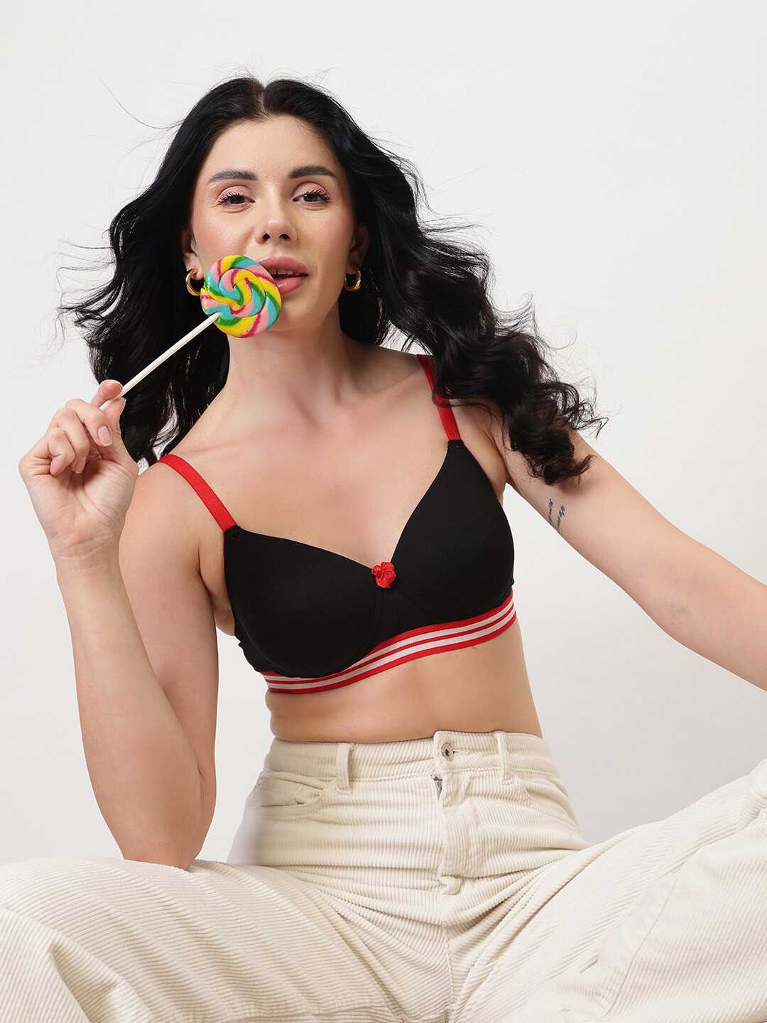 DressBerry Black Full Coverage Non Padded Non Wired Everyday Bra All Day Comfort