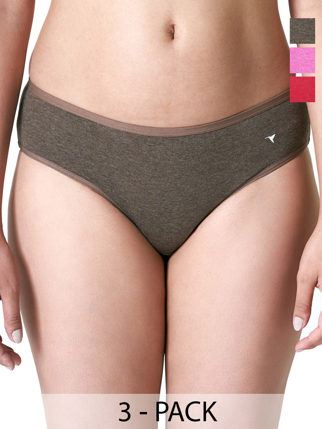 BLOSSOM Women Pack of 3 Cotton-Polyester Mid-Rise Hipster_SEPL