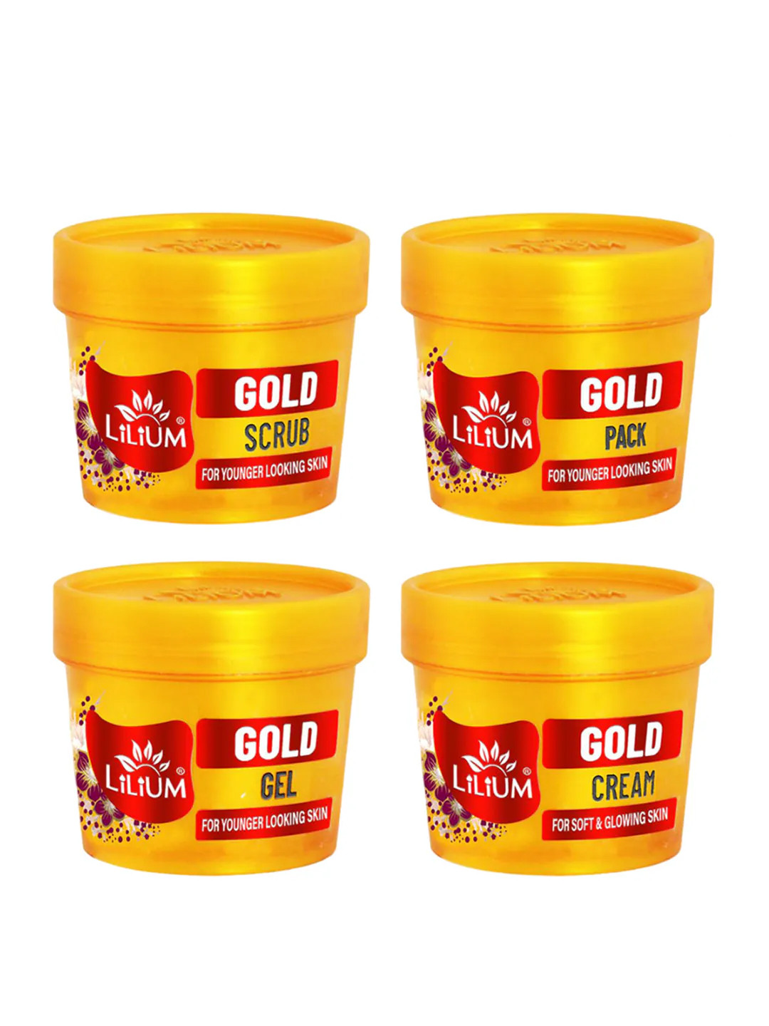 Lilium Gold Facial Kit For Instant Glow With 24K Gold Dust -400g With Cleansing Milk 100ml