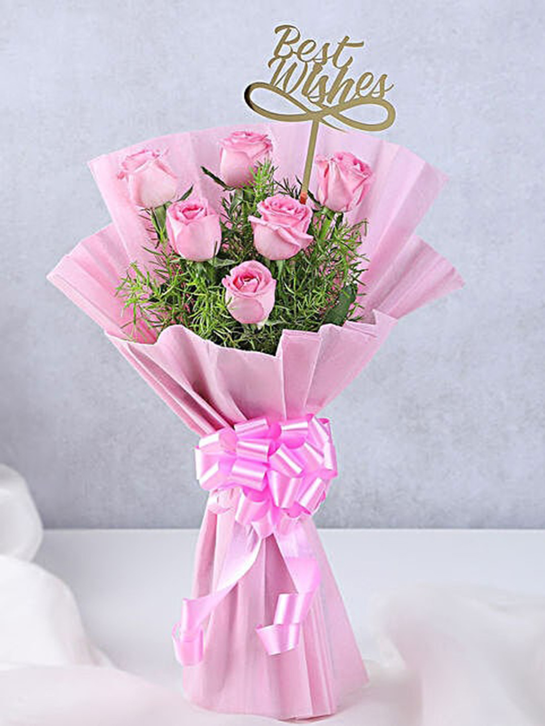 fnp 5-Pink Roses Fresh Flowers Bouquet