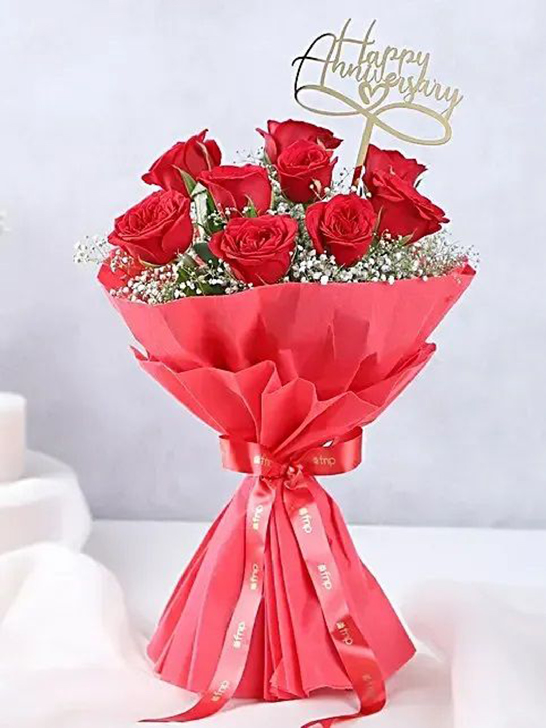 fnp 9-Red Roses Fresh Flowers Bouquet