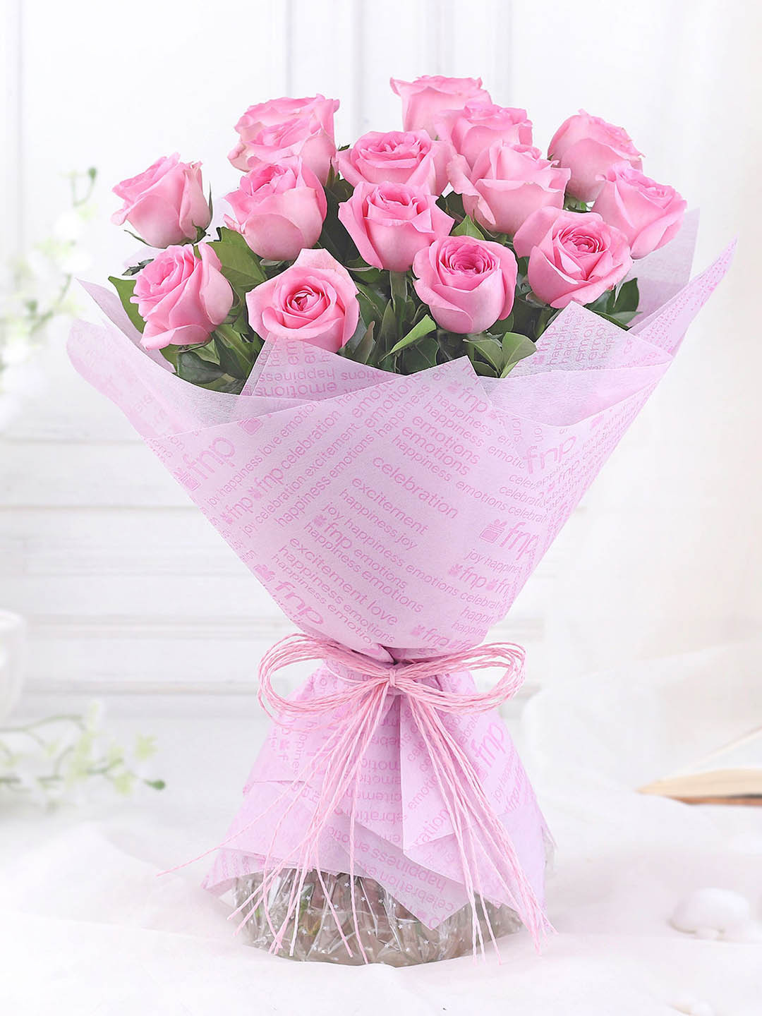 fnp 15-Pink Roses Fresh Flowers Bouquet