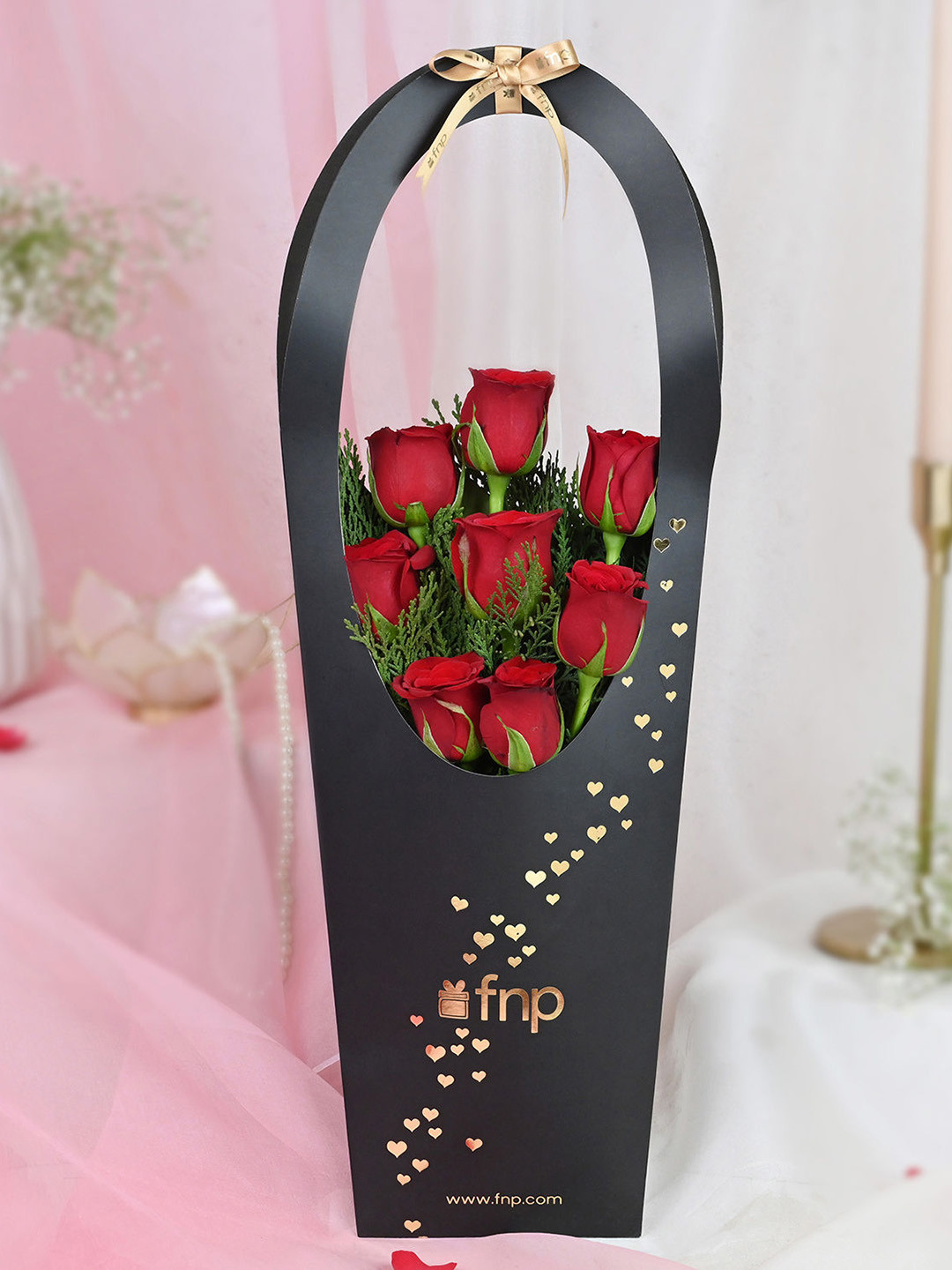 fnp 8-Red Roses Fresh Flowers Bouquet