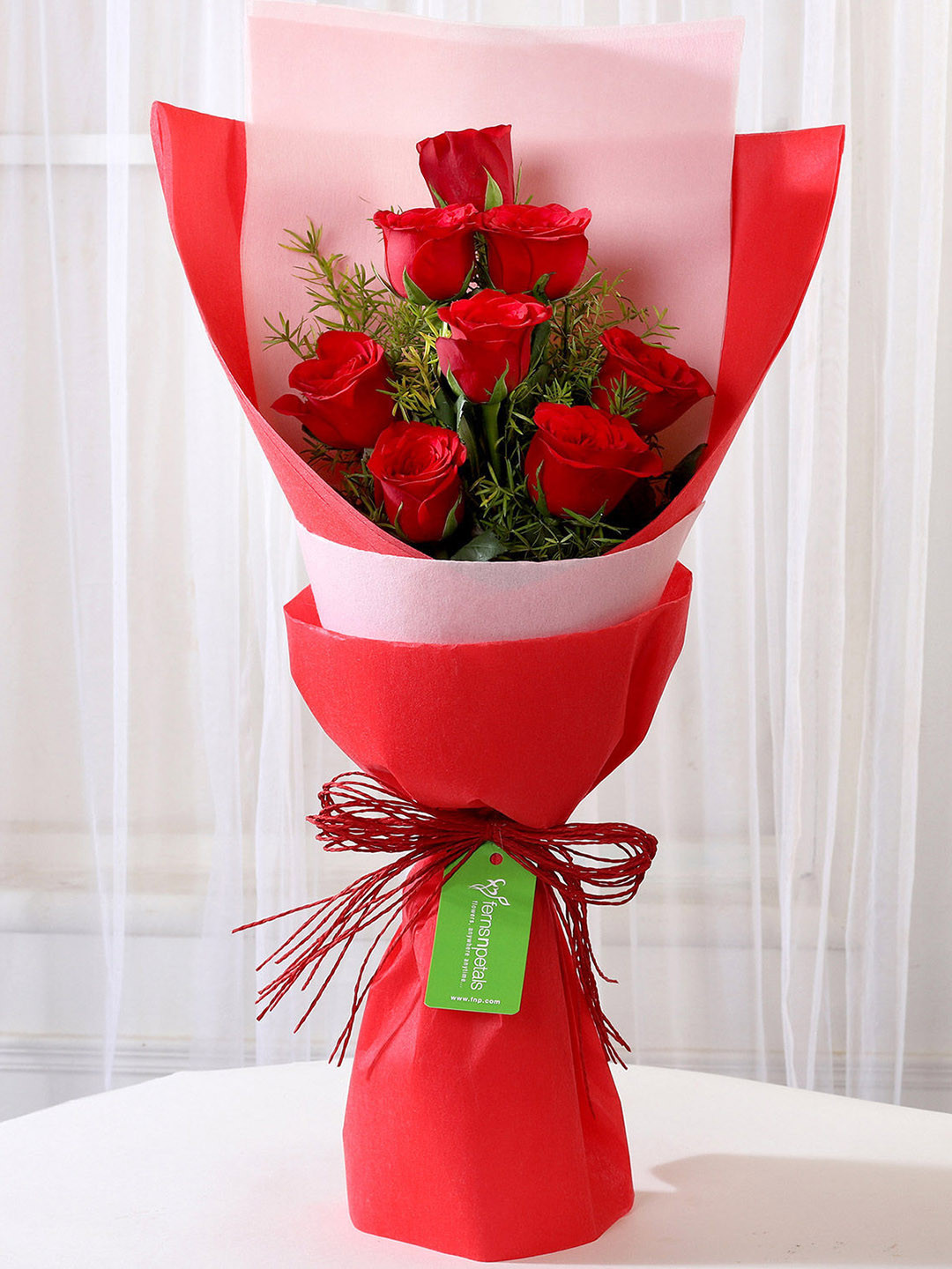 fnp 8-Red Roses Fresh Flowers Bouquet