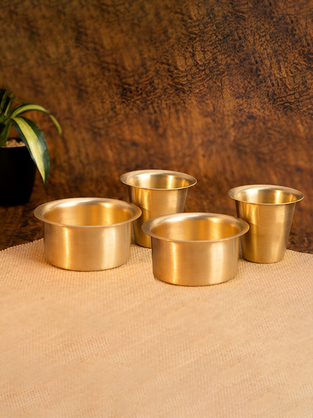 Ekhasa Pure Brass Filter Coffee Cup Dabara Set for Coffee