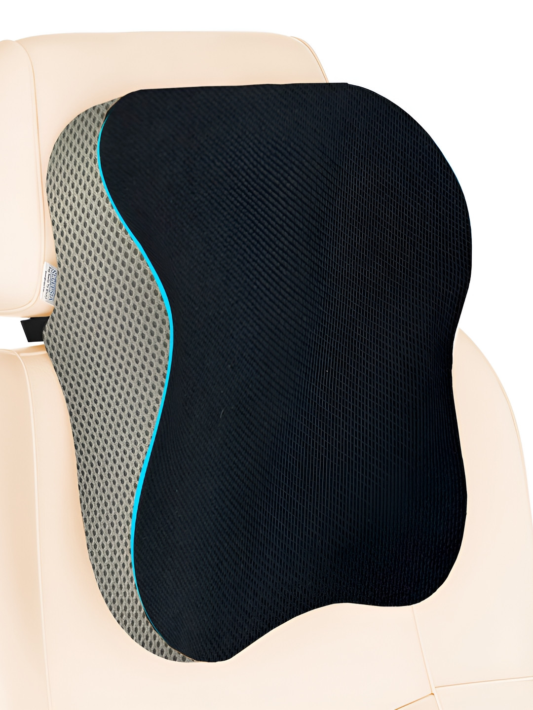 Sleepsia Grey Solid Polyester Firm Memory Foam Travel Pillow-11.43 x 27.94 x 33.02 cm