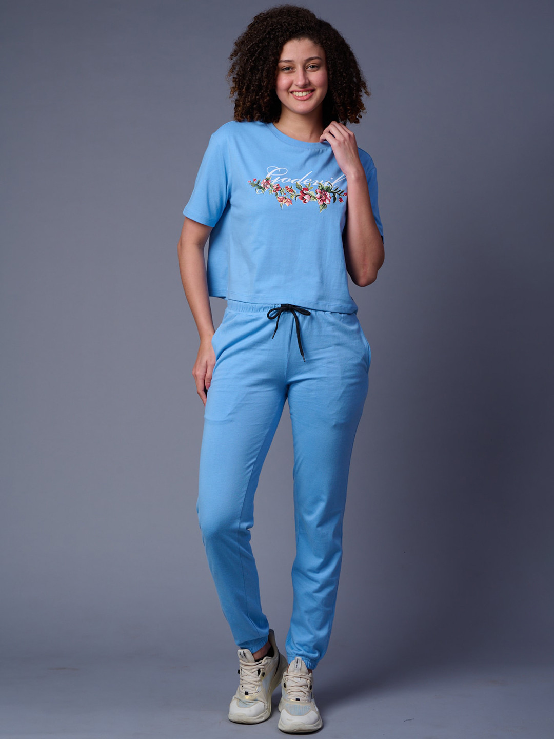GO DEVIL Printed Pure Cotton Top With Joggers Co-Ords