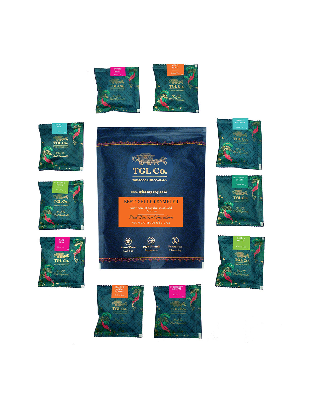 TGL Co. The Good Life Company Pack Of 2 Best Sellers Tea Bags- 20 G