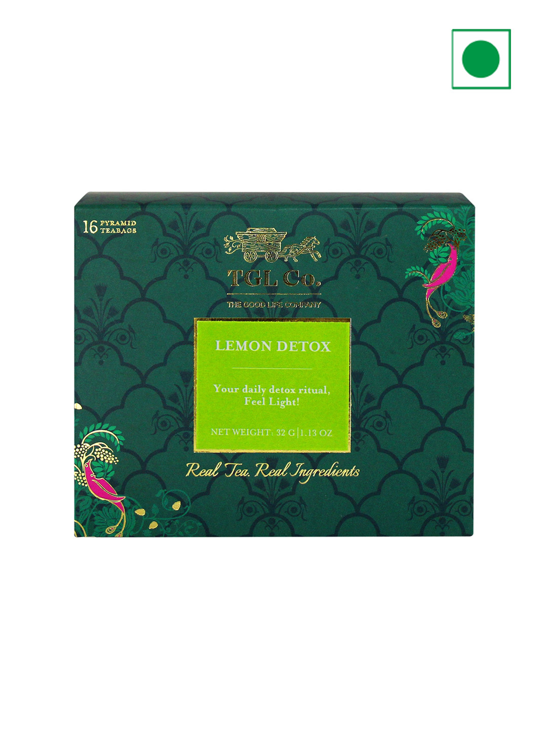 TGL Co. Set of 16 Lemon Detox Green Tea Bags 100g