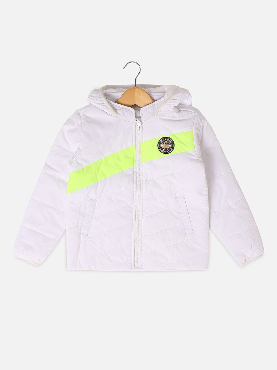 Allen Solly Junior Boys Colourblocked Quilted Jacket with Patchwork