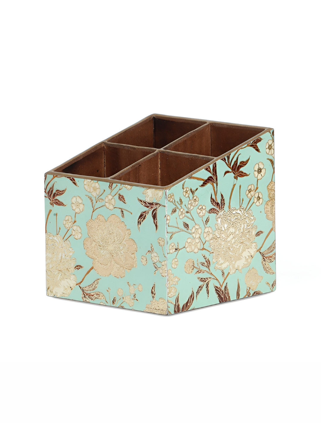 CASA DECOR Brown Regular Multi-Utility Botanical Bliss Enamel Organiser