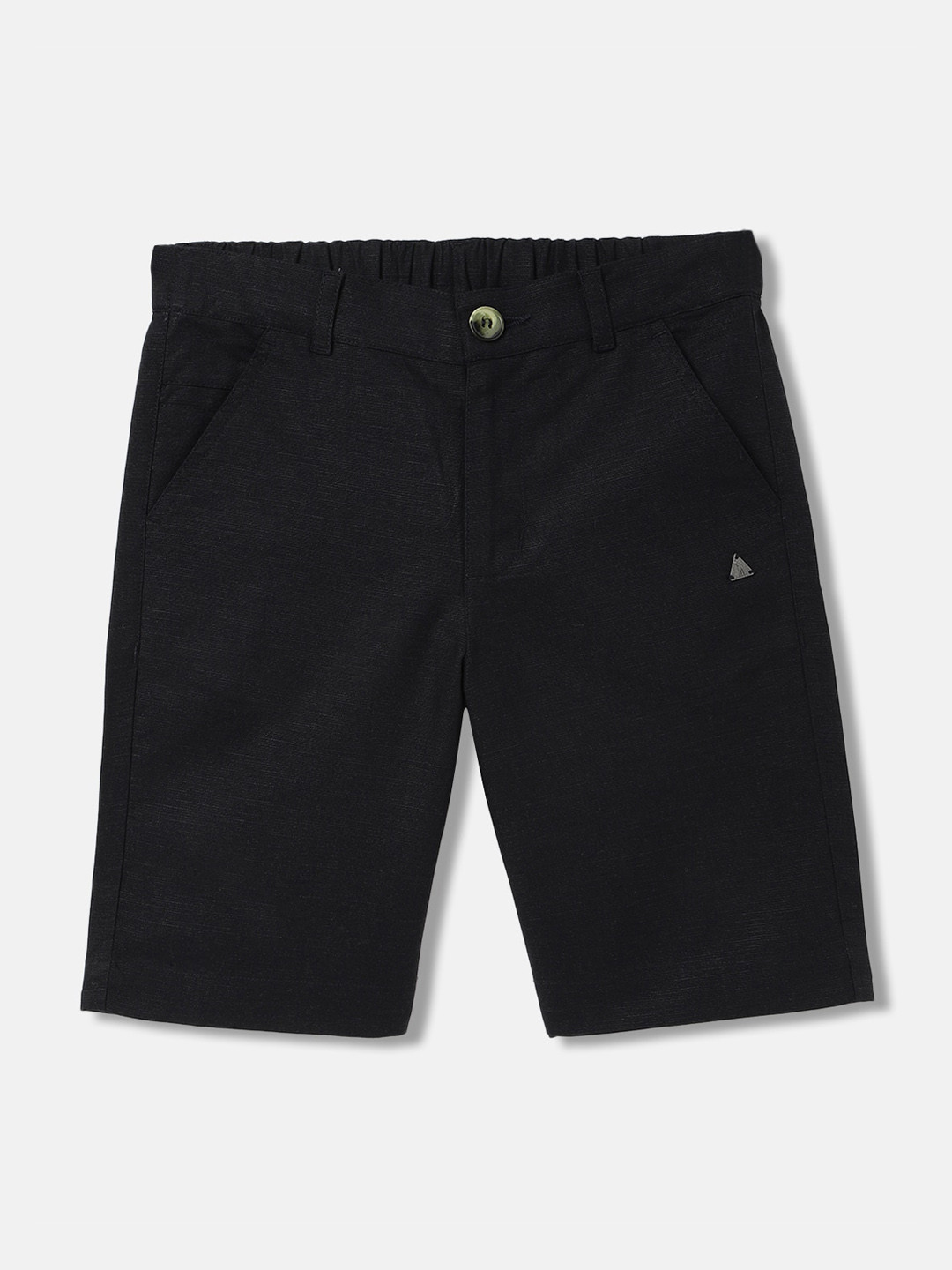 Blue Giraffe Boys Solid Shorts With Slip-On Closure