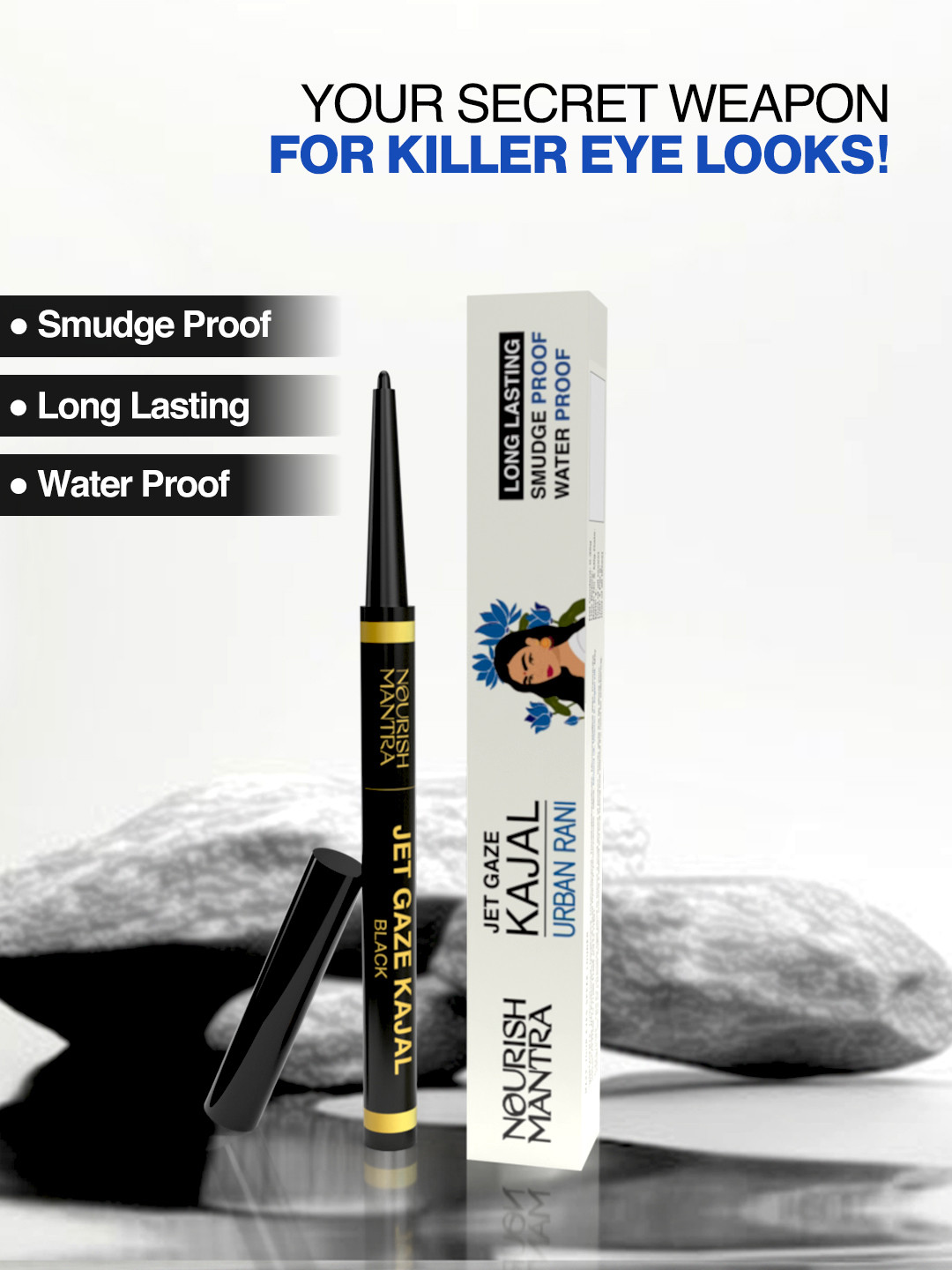 Nourish Mantra Jet Gaze Urban Rani Kajal 0.35g - Black