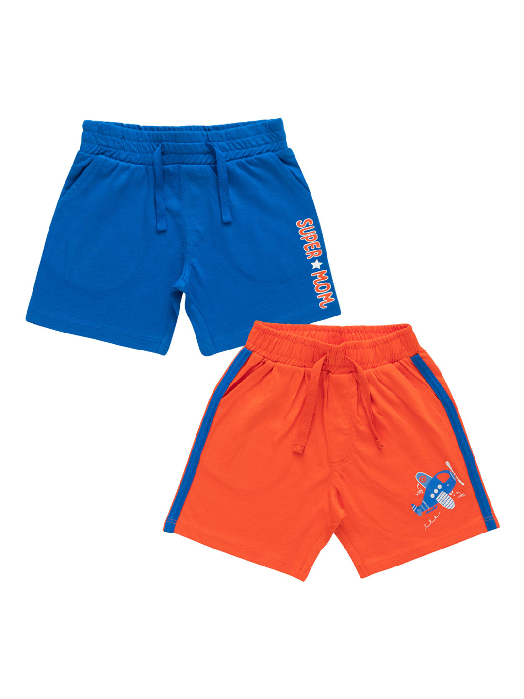 JusCubs Boys Pack Of 2 Solid Outdoor Shorts With Drawstring Closure