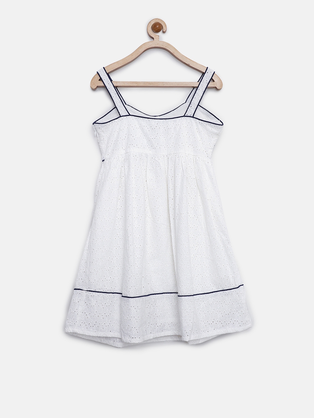Girls White Empire Dress