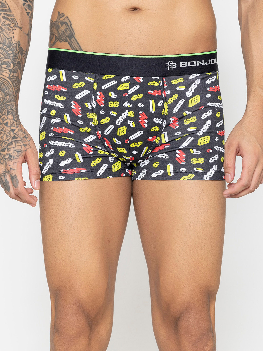 Bonjour Printed Bold Style With No Marks Waistband Trunk BJ10017-CMP02