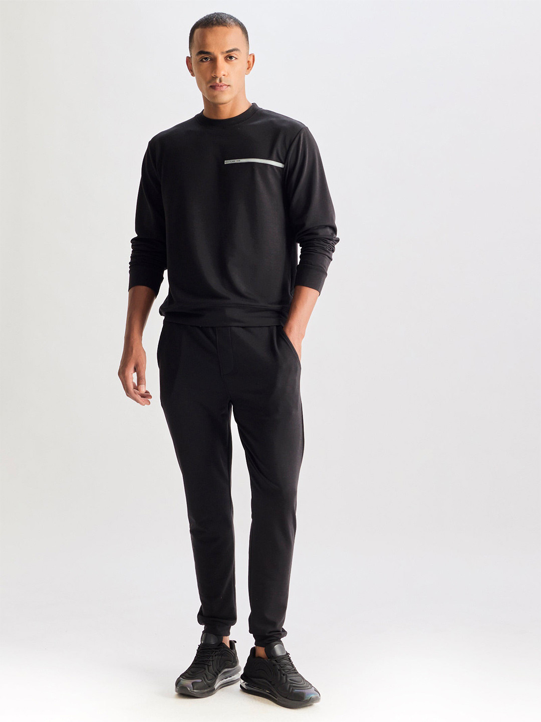 Red Flame Round Neck T-shirt With Joggeres