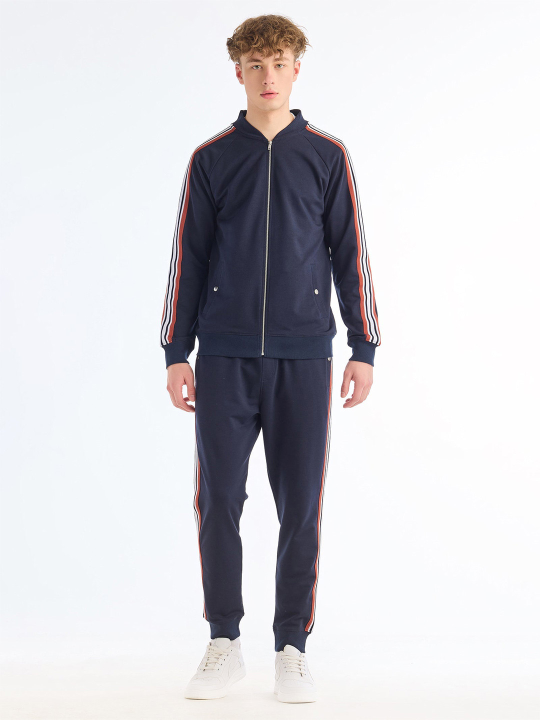 Red Flame Full Sleeve Zipper Jacket With Joggers Co-Ords