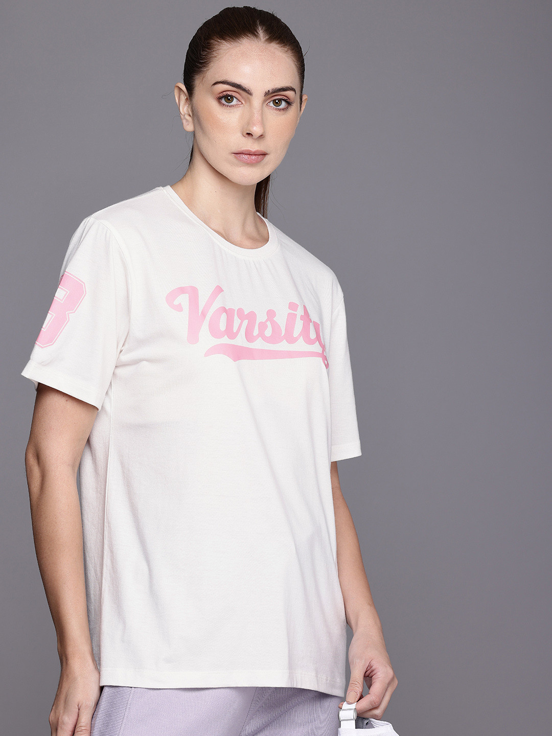 HRX by Hrithik Roshan Women Typography Printed Oversized T-shirt