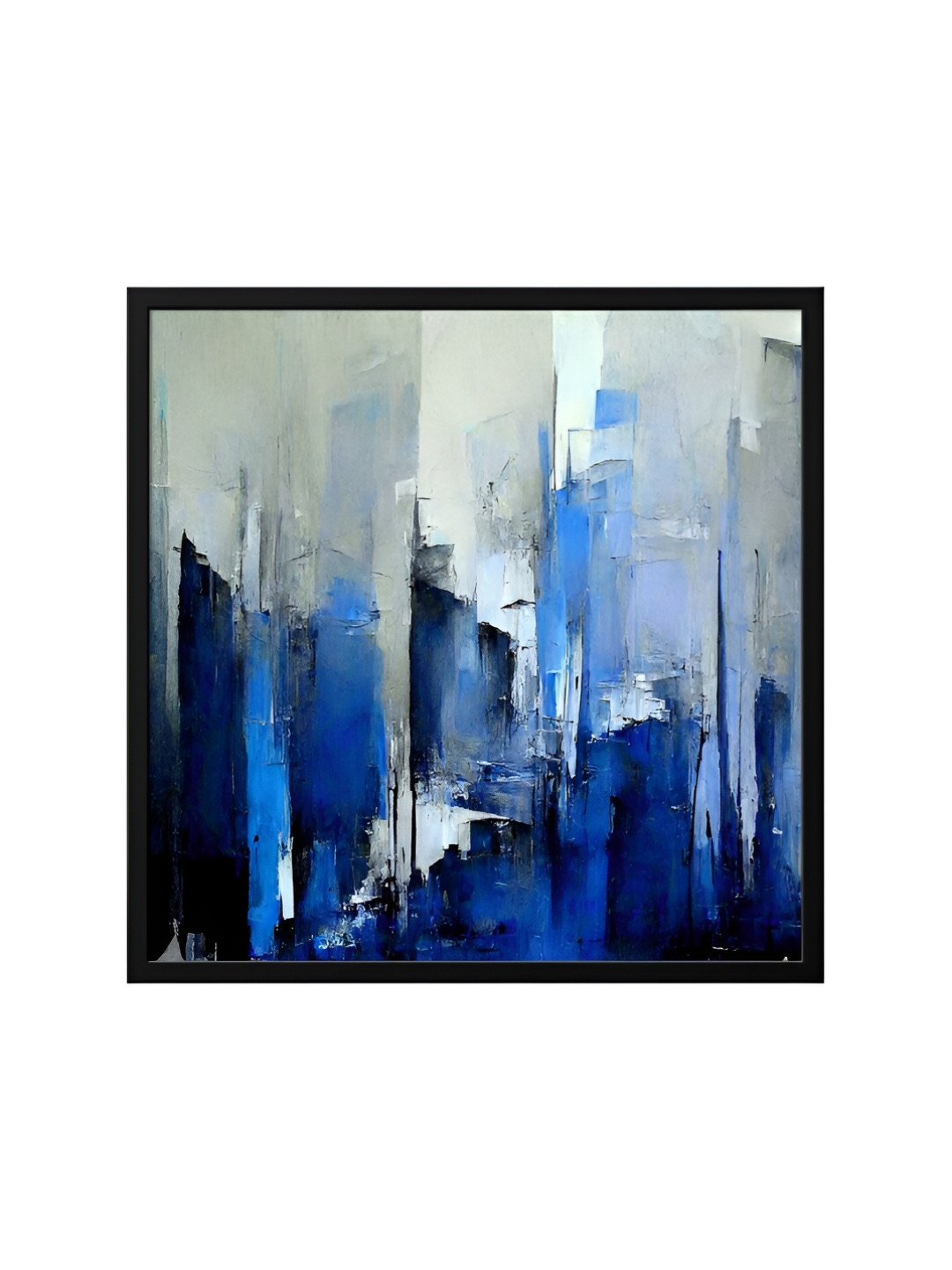 999Store Blue & Grey Canvas Abstract Wall Art