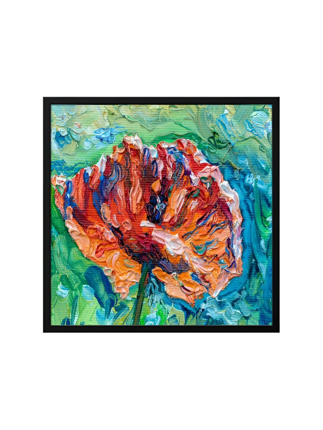 999Store Green & Orange Canvas Abstract Wall Art