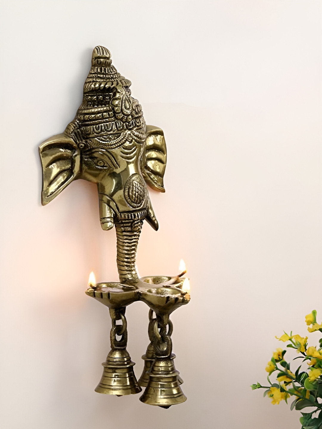 Aakrati Gold Toned Brass Pooja Essentials