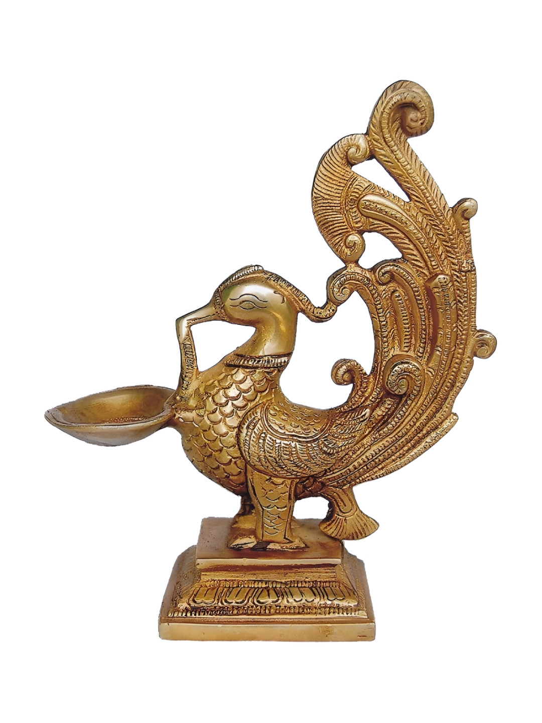 Aakrati Gold Toned Textured Brass Table Diya